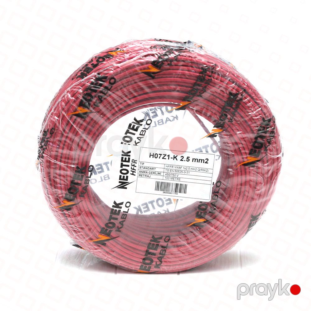 Neotek elektrik kabeli halogensiz alov gecikdirici (hffr) nyaf 1X2.5 MM2 qırmızı — Elektrika, Bakı (2)