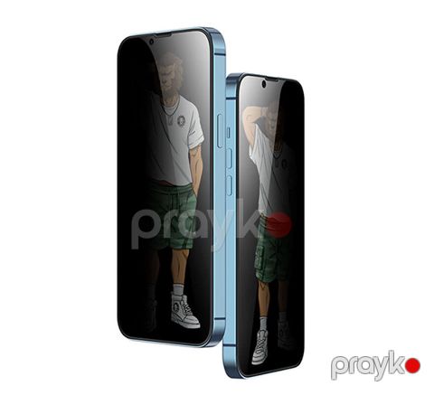 Green 3D Silicone Privacy Glass Screen Protector for iPhone 14 Pro Max 6.7" Black — Bakı