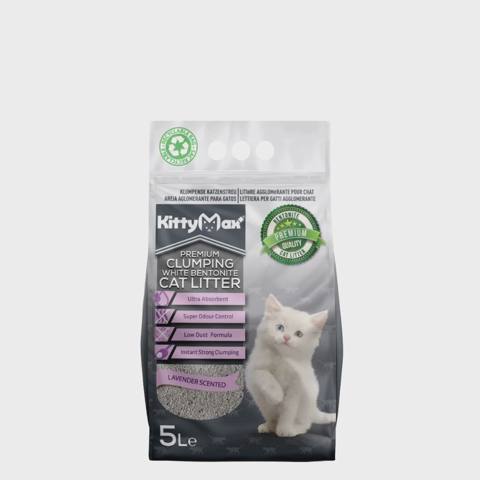 KittyMax Lavender, lavanda ətirli bentonit pişik qumu, 5 l — Мышыктар