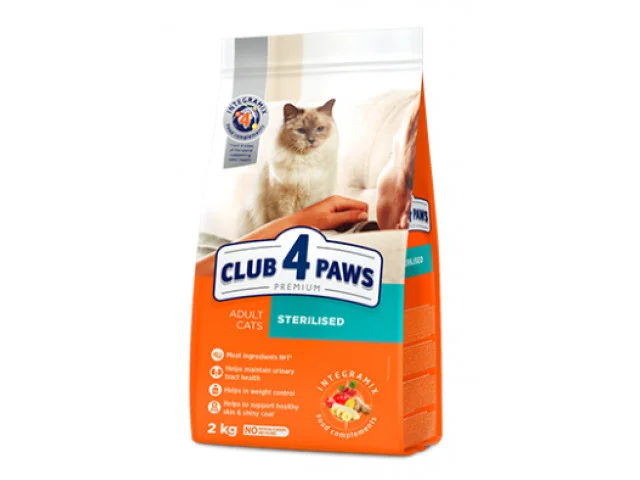 Club 4 Paws, sterilizə olunmuş və kastrasiya edilmiş pişiklər üçün quru yem (bütöv kisə, 14 kq) — Bakı