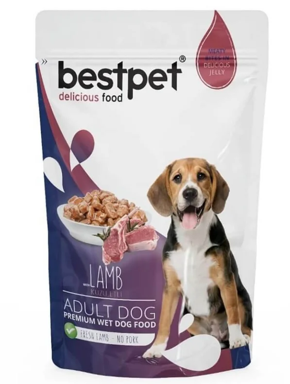 Bestpet Lamb Adult Dog, yetkin itlər üçün jele içində quzu əti ilə yaş yem, 100 q — Bakı