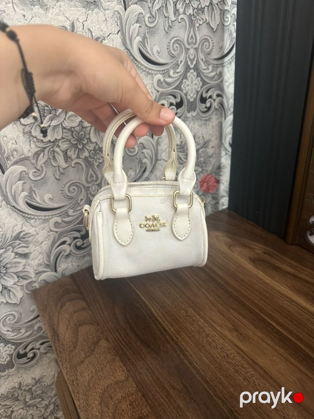 Coach mini çanta - Rəng: krem/ivori - Material: teksturalı dərı — Çantalar, çamadanlar, cüzdanlar, Bakı (2)