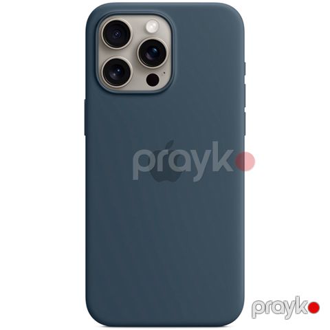 iPhone 15 Pro Max Silicone Case with MagSafe (MT1P3ZM) Storm Blue — Bakı