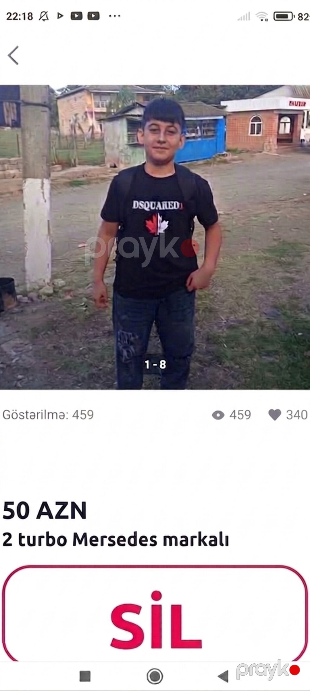 Məhsul: “Dsquared” yazılı uşaq köynəyi - Növ: Qısaqoll T‑şört - Rəng — Uşaq geyimi, Masallı (4)