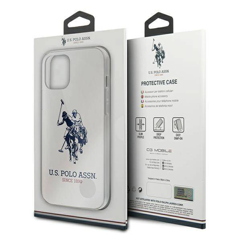 US Polo Case Apple iPhone 12 12 Pro Shiny Big Logo USHCP12MTPUHRWH White — Mallar, Bakı (3)