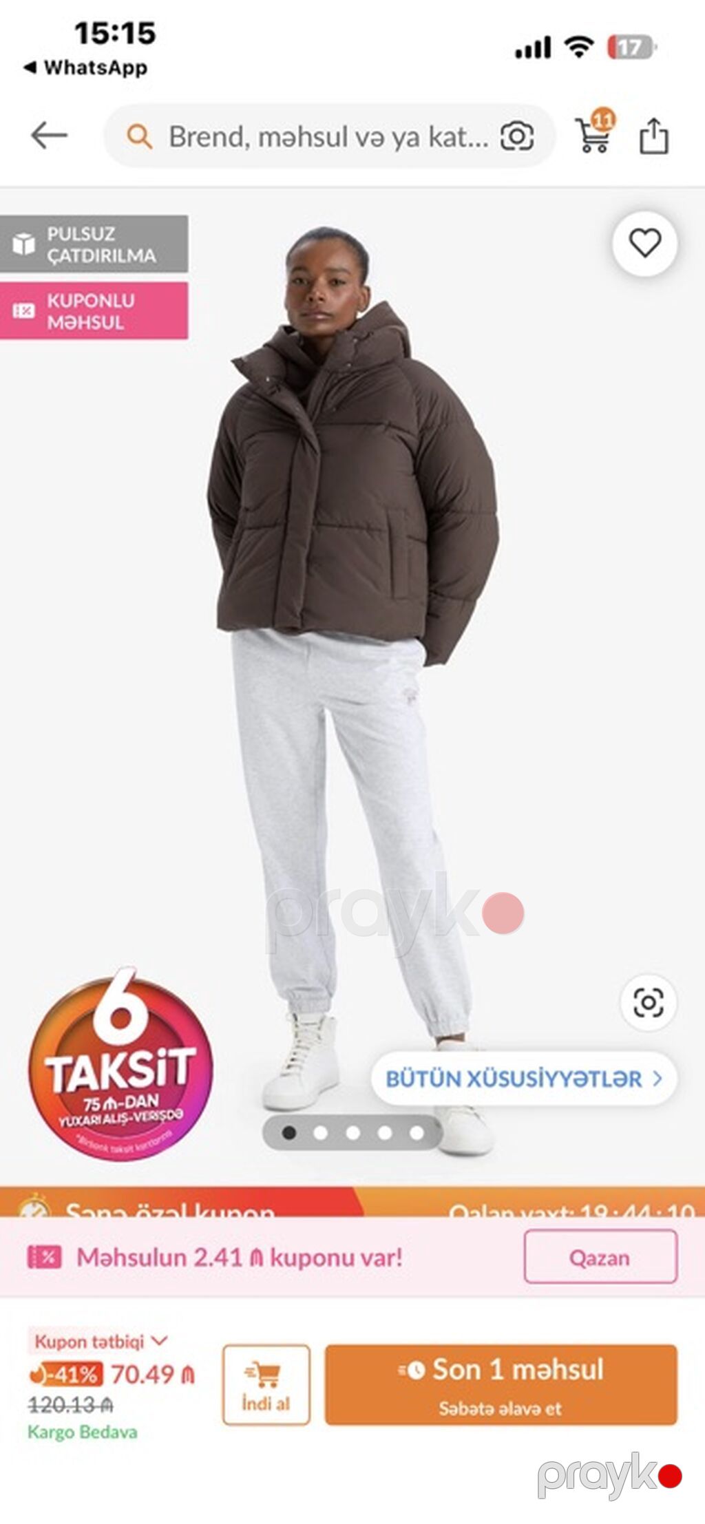 Qadınlar üçün qısa puff kürk – tünd qəhvəyi - Model: qısa kəsimli — Jaketlər, Sumqayıt (4)