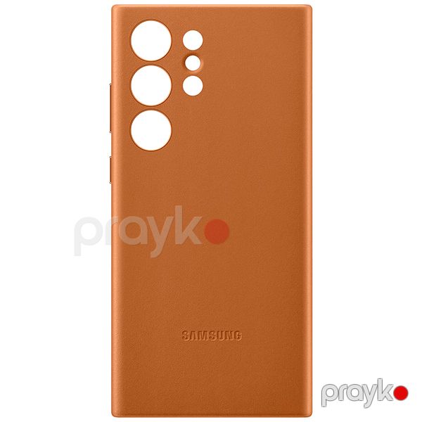 Samsung Galaxy S23 Ultra Leather Case Brown — Mallar, Bakı (2)
