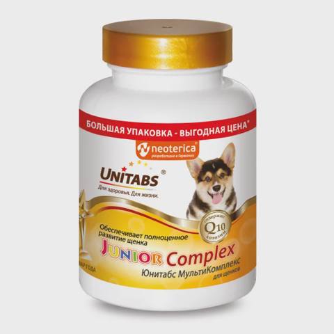 Unitabs Junior Complex, bala itlər üçün B9 ilə vitaminlər, 200 tablet — Pet supplies