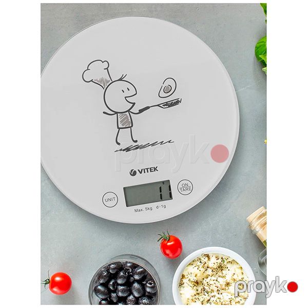 Mətbəx tərəzisi Vitek VT-8018W Ağ — Tərəzi, Bakı (4)