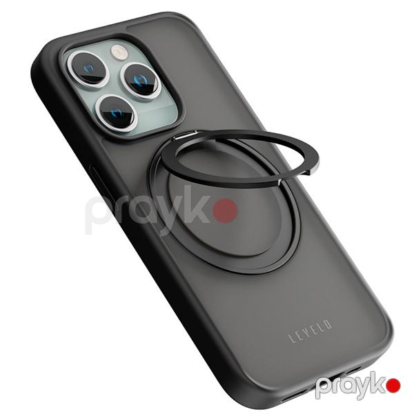 Levelo MagSafe Ringo Multi-Functional Kickstand Case For iPhone 15 Pro Black — Mallar, Bakı (2)