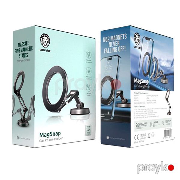 Green Lion MagSnap Car Phone Holder (Gnmgspchldgy) Black — Mallar, Bakı (3)