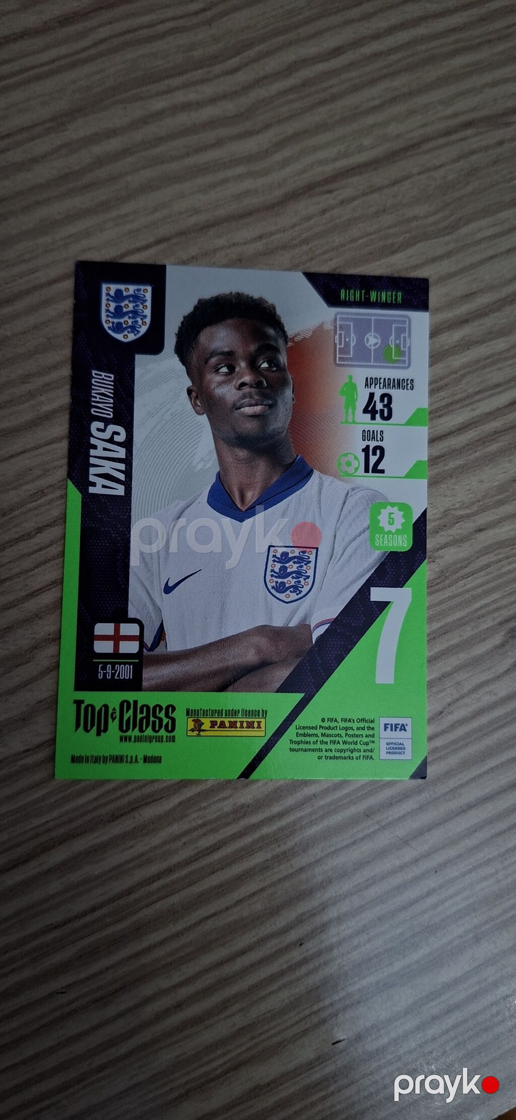 Bukayo Saka panini kart Oficial Fifa Italy — Markalı pul, Bakı (2)