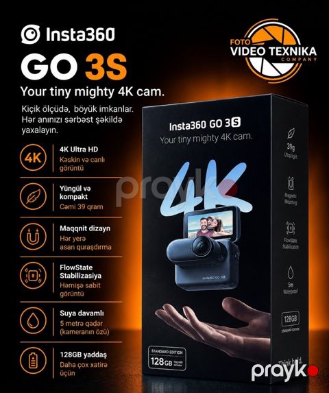 Insta360 GO 3S 128GB — Bakı