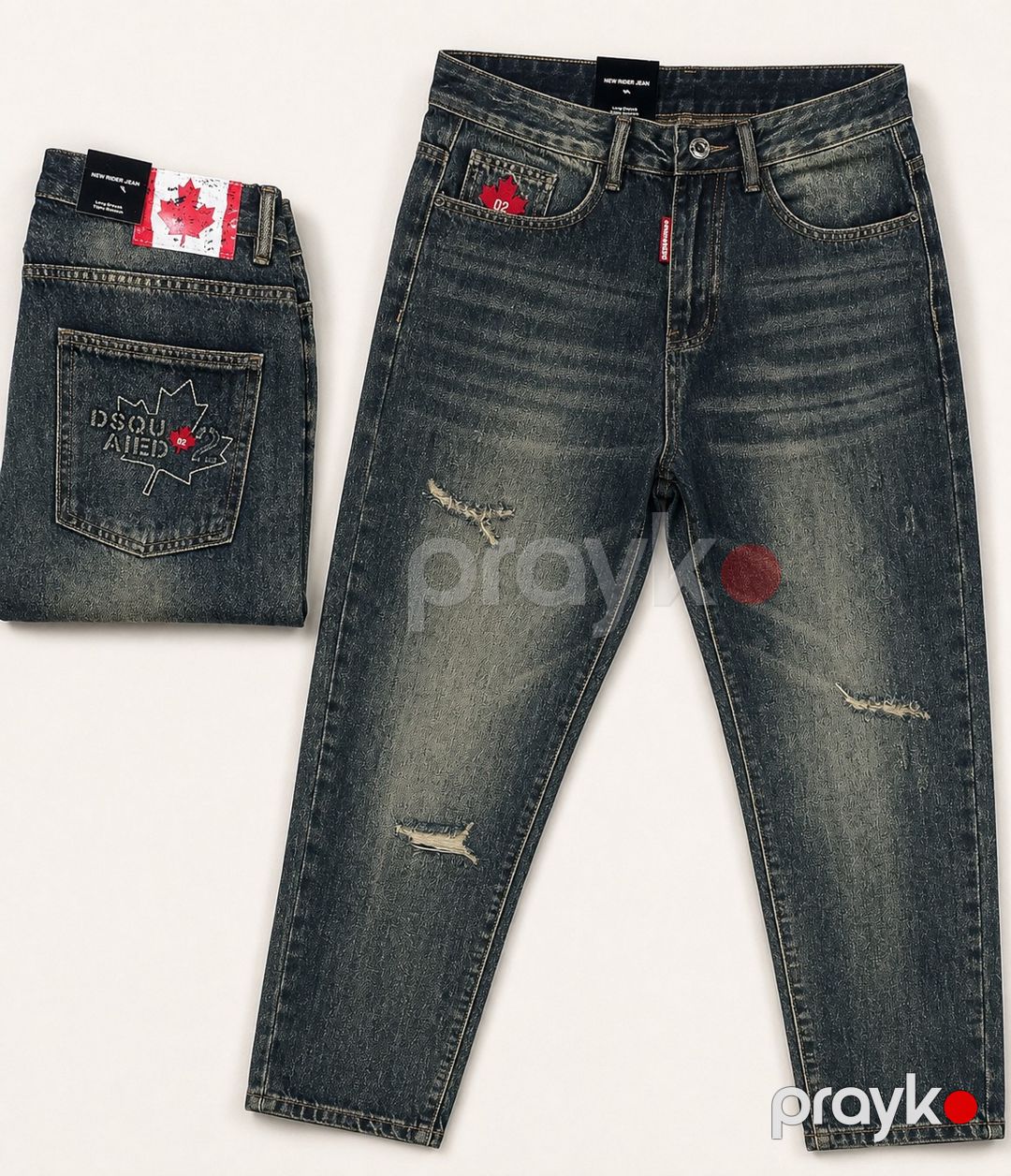 Kişilər üçün baggy cins 3704, xaki, denim, ölçü 34 — Mallar, Bakı (2)