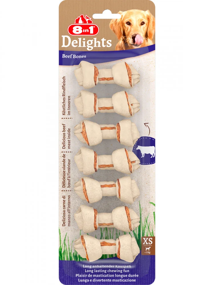 8in1 Delights Çeynənən Sümüklər ilə mal əti ilə itlər üçün çəkisi 5 kq-a qədər — Bakı