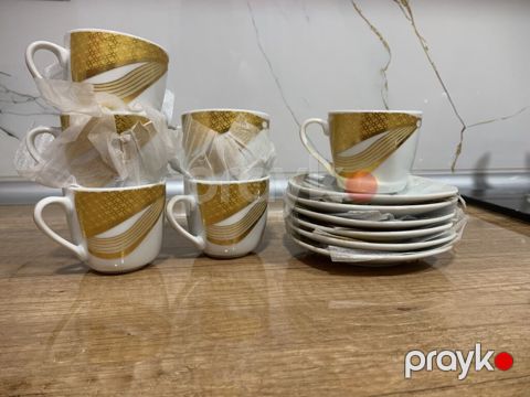 Qəhvə dəsti, rəng - Ağ, Farfor, 6 nəfərlik, Türkiyə — Digah