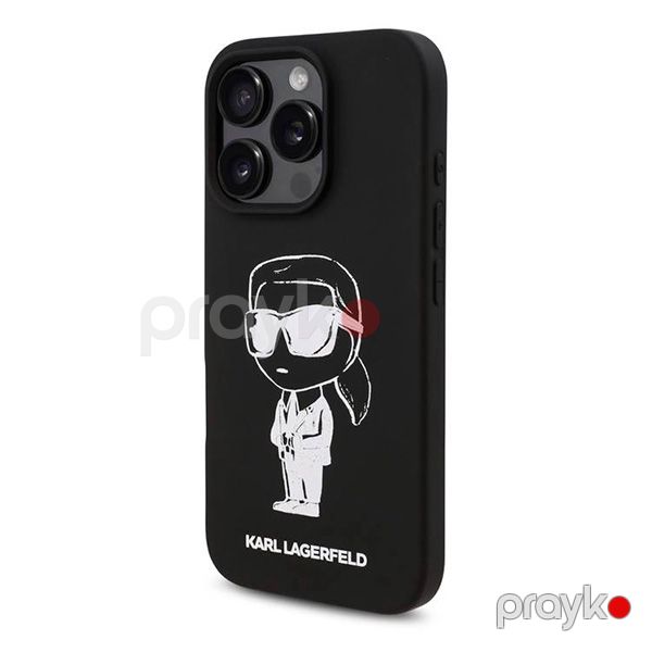 Karl Lagerfeld TPU Silicone Hard Case with ikonik Graffiti Logo For iPhone 16 Pro (KLOHCP16LPNYKGRTK) Black — Mallar, Bakı (3)