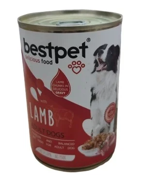Bestpet Lamb Adult Dog, yetkin itlər üçün jele içində quzu ilə yaş yem, 400 q — Bakı