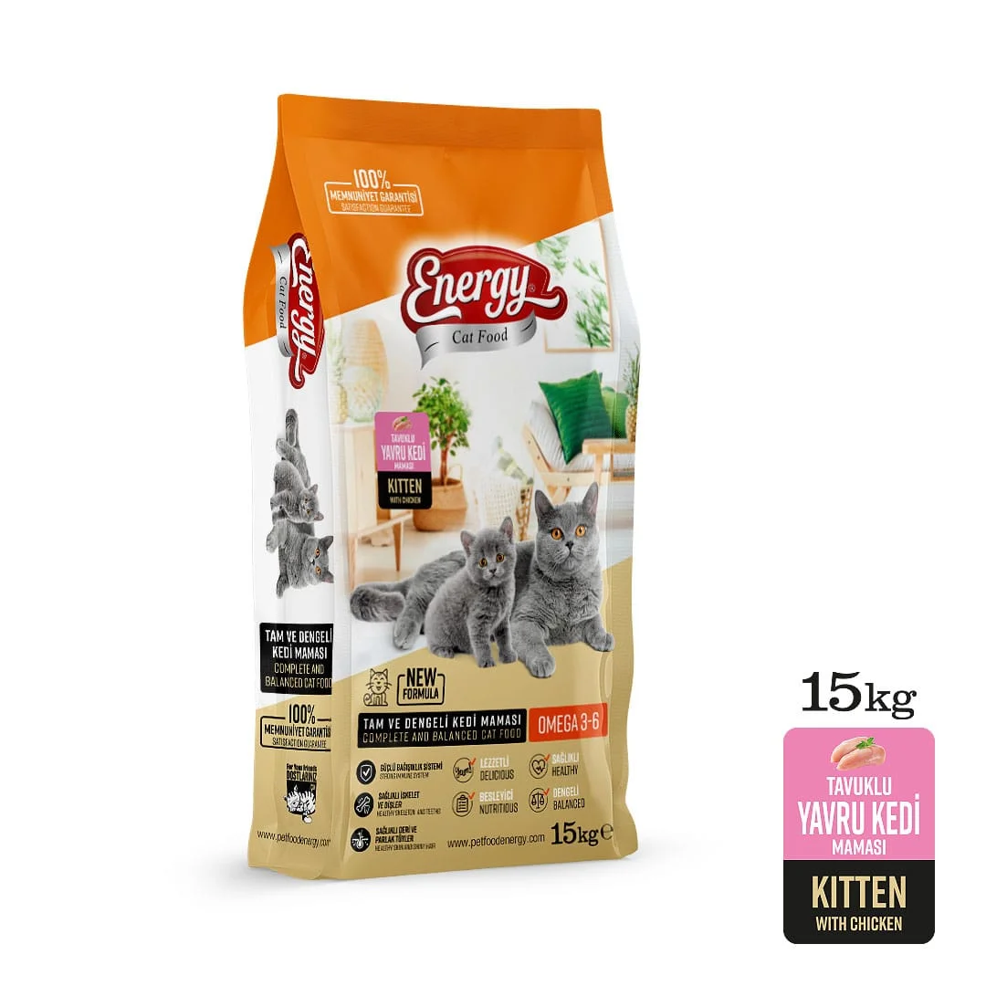 Energy Junior Cat Food Rich in Chicken, pişik balaları üçün quru yem, toyuqla (çəki ilə) — Bakı