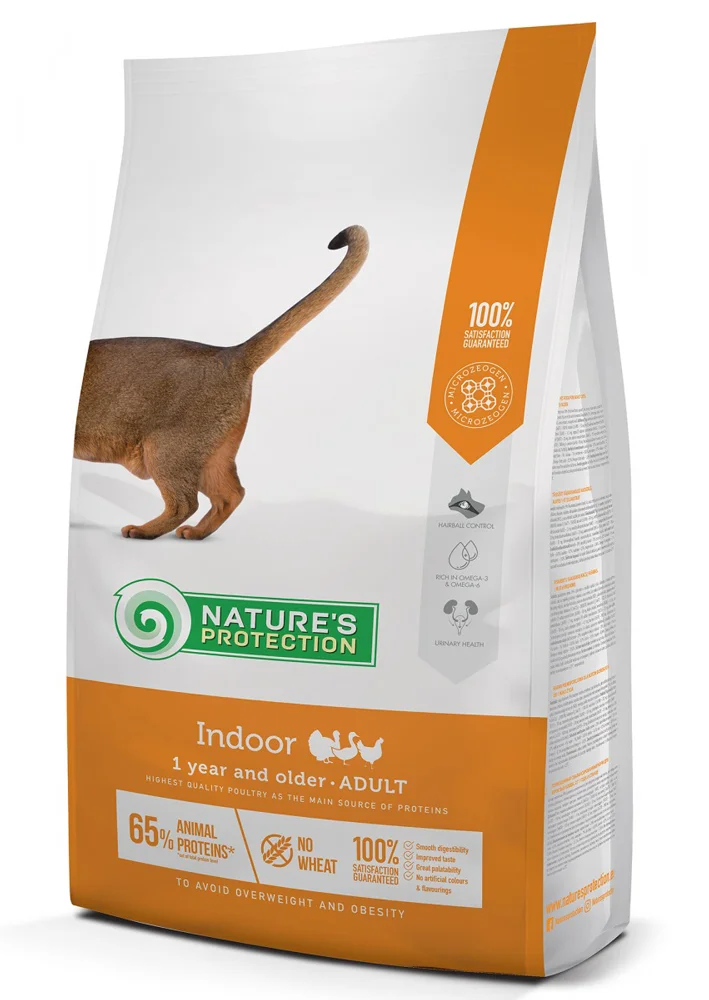 Nature’s Protection Indoor Adult, pişiklər üçün quru yem, quş əti dadı ilə (çəki ilə) — Zoo.az — Cats