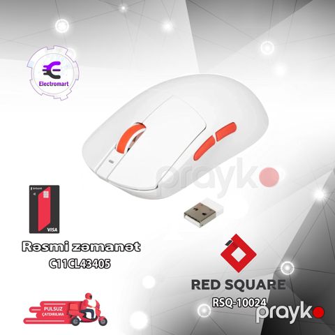 Mouse wireless Red Square x ATK A9 X (RSQ-10024) White — Bakı