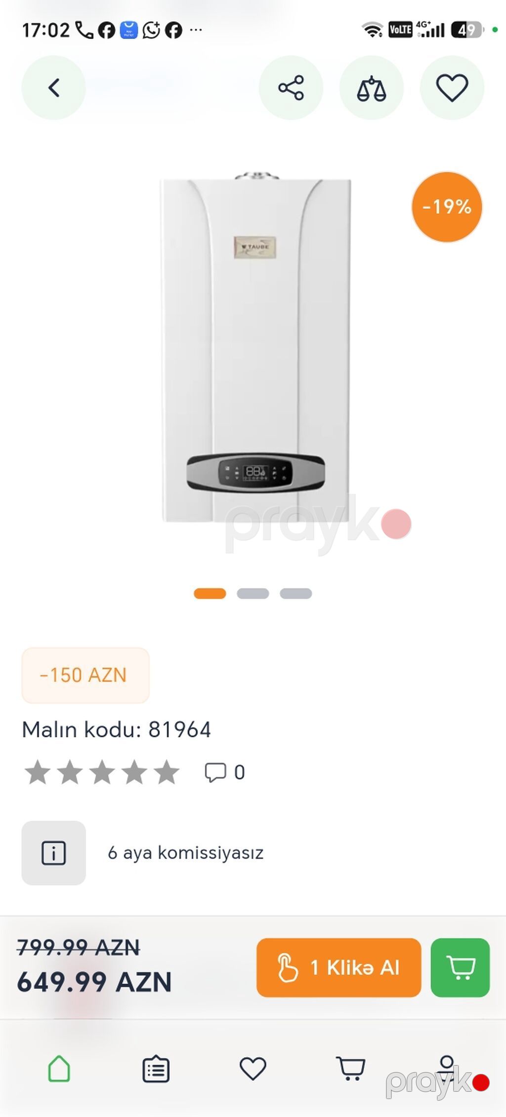 Taube 24kw cəmi 2 ay işlənib təzədir demək olar irsada 650 azndi — Kombilər, Digah (3)