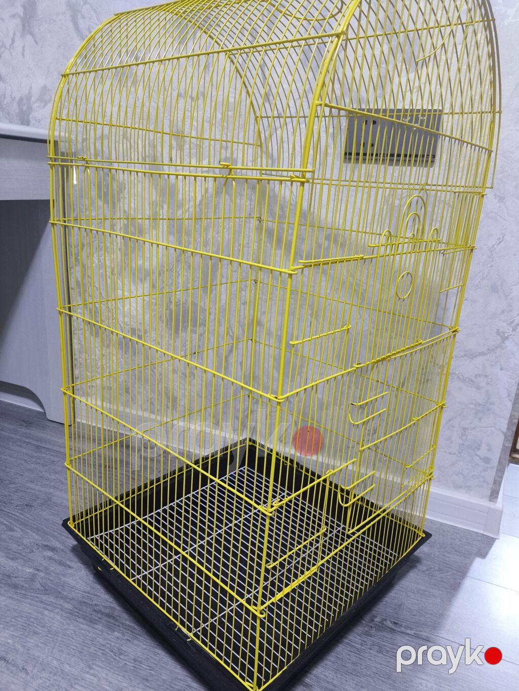 Böyük ölçülü quş qəfəsi - Material: möhkəm metal barlar, açıq sarı — Qəfəslər, Bakı (5)