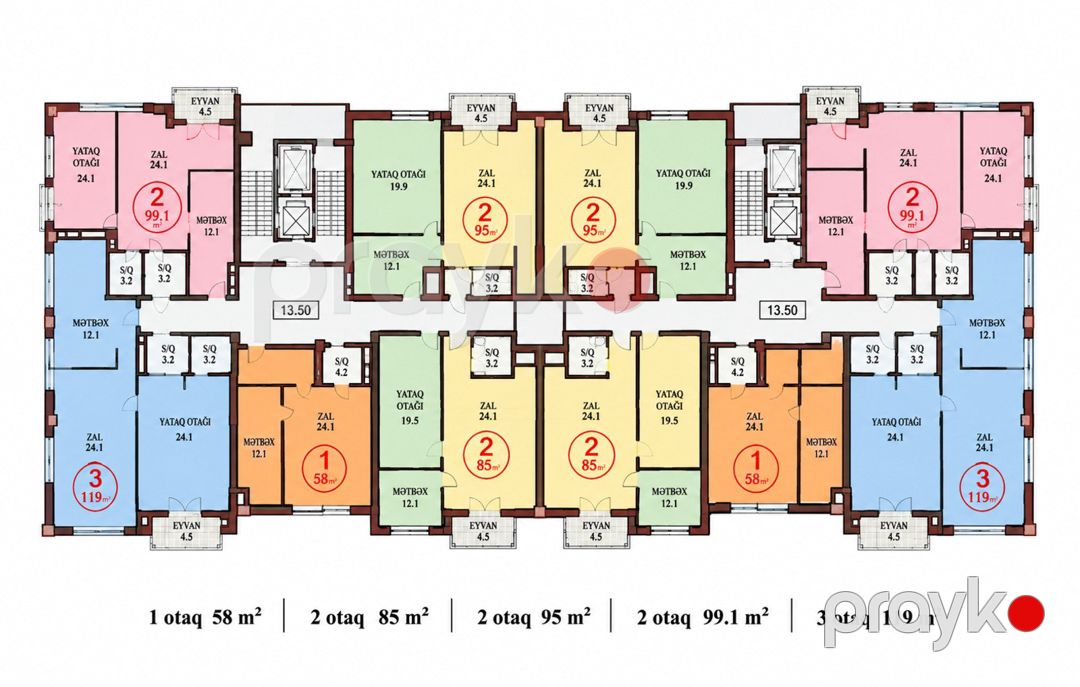 Satılır 2 otaqlı yeni tikili 85 m² — Mənzil, Bakı (9)