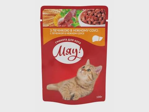 Myau, zərif sousda qaraciyər ilə, 85 q — Pişiklər