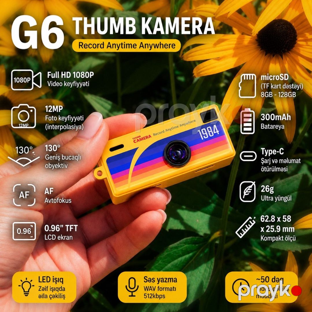Mini digital kamera G6 — Foto və video texnikası, Bakı (2)
