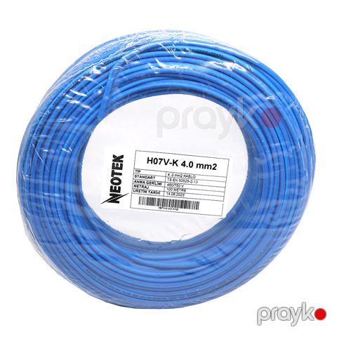 Neotek kabel nyaf H07V-K mavi 1x4 m Q/100 — Bakı