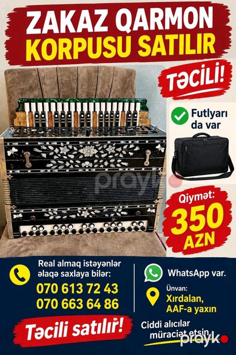 Sintezator Zakaz Qarmon Boş Korpusu