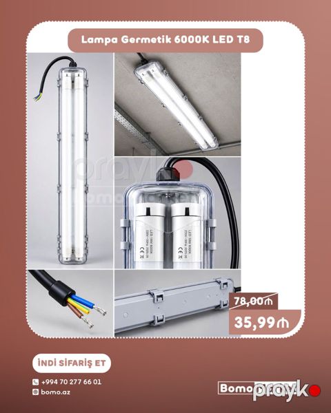 Yeni, LED lampa, 220 Vt, Zəmanətsiz — Bakı