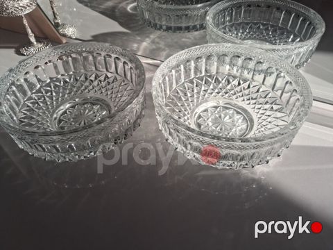 Kəsimli şüşə qablar dəsti - Material: qalın, şəffaf şüşə Qeyd — Bakı