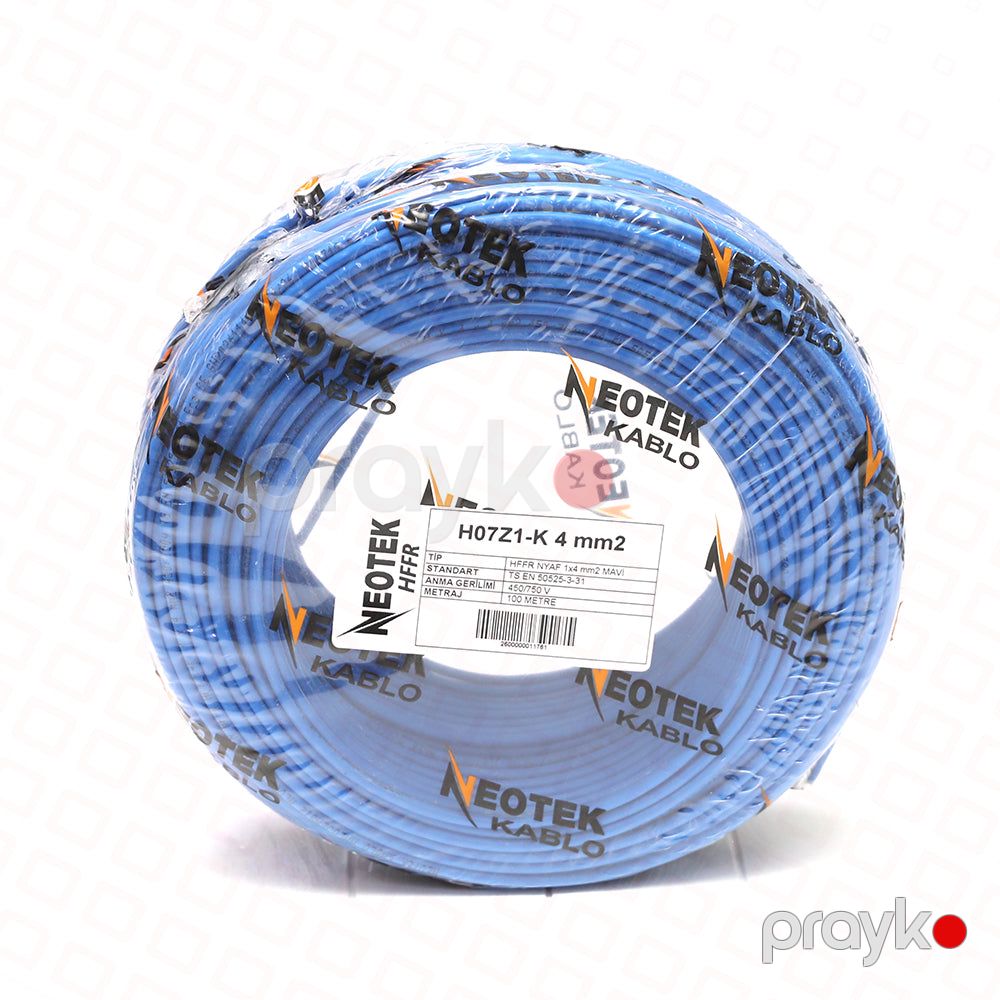 Neotek elektrik kabeli halogensiz alov gecikdirici (hffr) nyaf 1X4 MM2 mavi — Elektrika, Bakı (2)