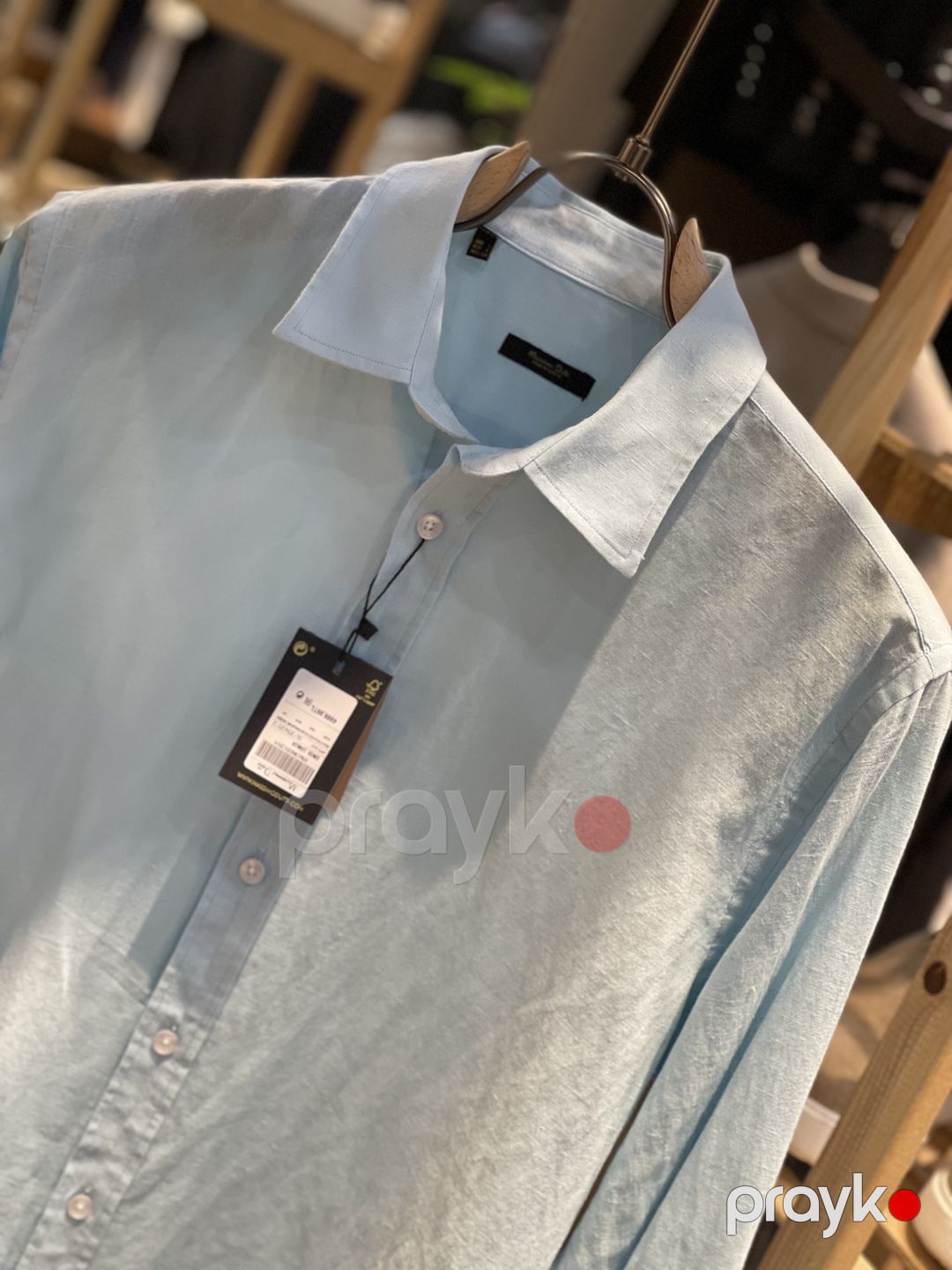 Uzunqol köynək kişilər üçün 89174153, açıq-yaşıl, kətan, ölçü L — Mallar, Bakı (2)