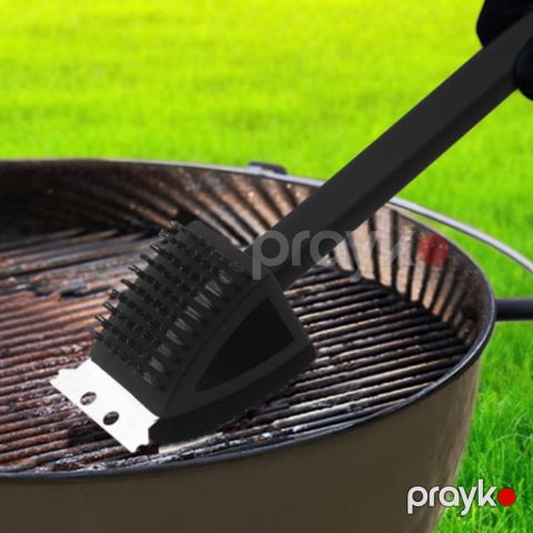Manqal təmizləyən fırça 3-in-1, metal telli, skrabber və süngər ilə — Bakı