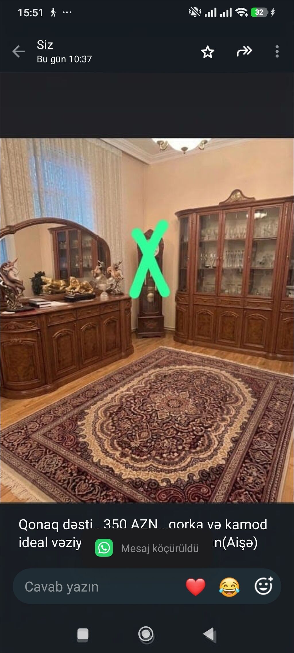 Qonaq dəsti. 350 AZN. qorka və kamod ideal vəziyyətdə ünvan — Qonaq otağı üçün, Bakı