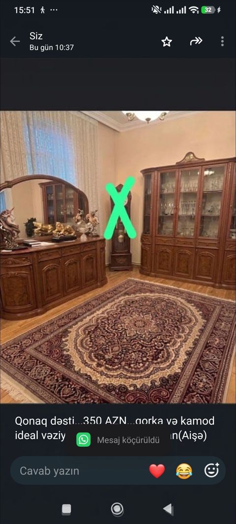 Qonaq dəsti. 350 AZN. qorka və kamod ideal vəziyyətdə ünvan — Bakı