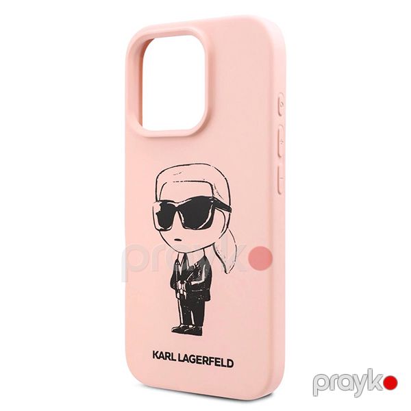 Karl Lagerfeld TPU Silicone Hard Case with ikonik Graffiti Logo For iPhone 16 Pro Max (KLOHCP16XPNYKGRTP) Pink — Mallar, Bakı (2)