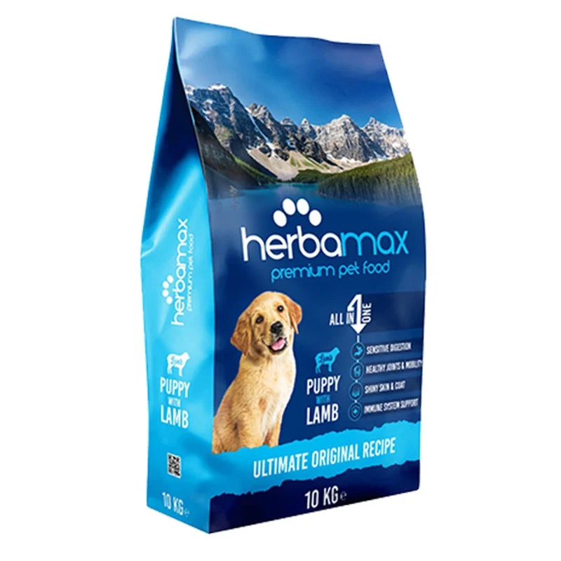 Herbamax Premium Puppy With Lamb, bala itlər üçün quzu ətli premium quru yem (bütöv kisə, 10 kq) — Zoo.az