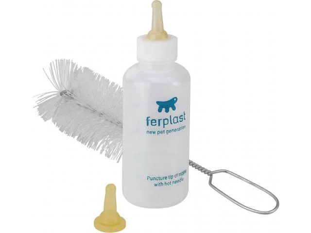 Ferplast PA 5504 məmə ucu və fırça ilə şüşə, 4.5 x 13 sm, 120 ml — Bakı
