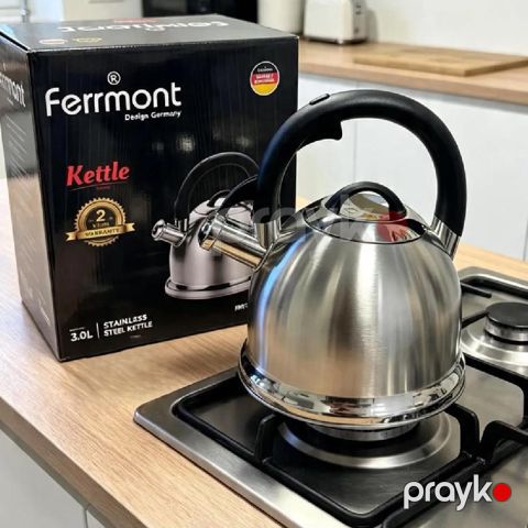 Çaydan Ferrmont FMT-3029, 3000 ml, Paslanmayan polad, Gümüşü — Bakı