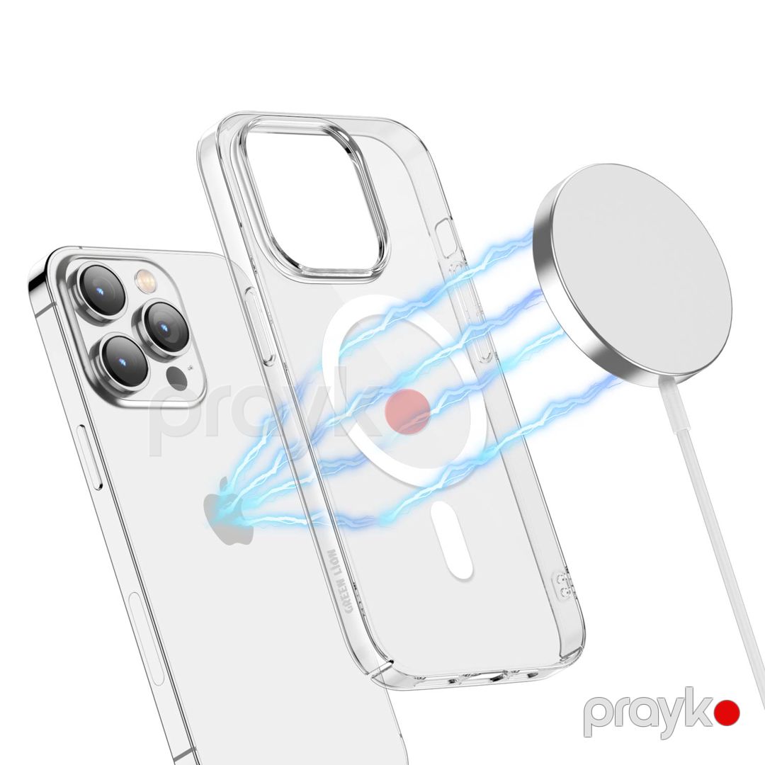 Green Magsafe Delgado Case for iPhone 14 Pro 6.1" Clear — Mallar, Bakı (2)