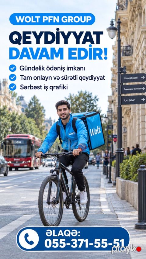 Sürücü-kuryer tələb olunur, Şəxsi nəqliyyat vasitəsi ilə, Gündəlik ödəniş — Bakı
