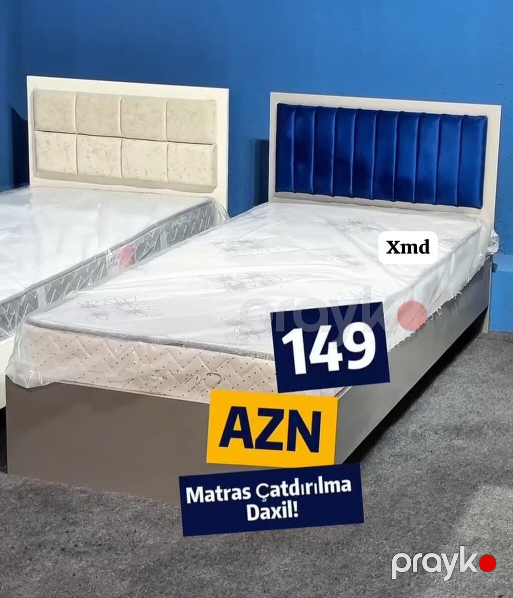Tək nəfərlik çarpayılar – rəng seçimi mövcuddur - Bazalı və bazasız — Yataqlar, Bakı (9)