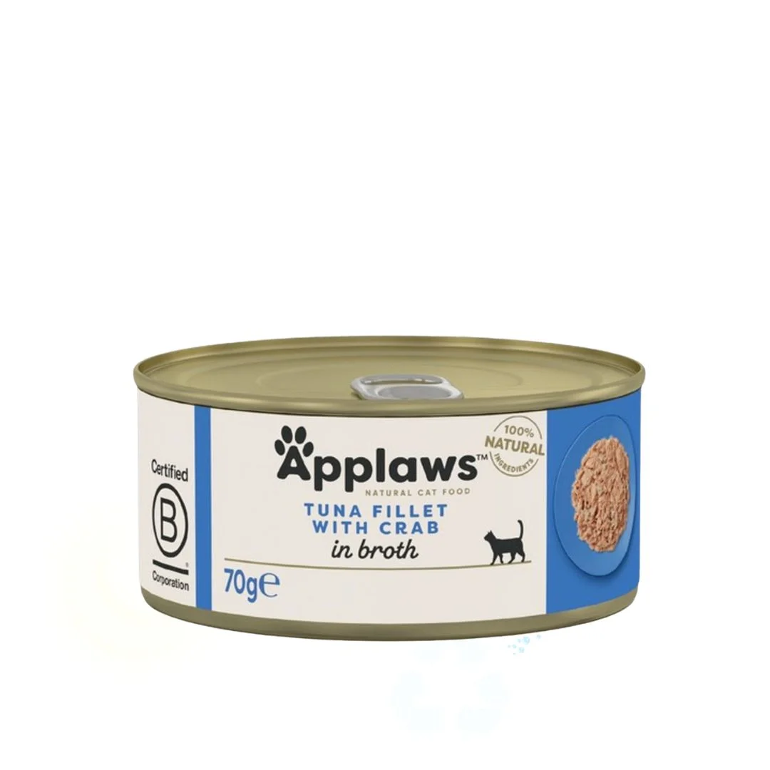 Apllaws Tuna Fillet With Crab, pişiklər üçün konserv, xərçəngli ton balığı fileti, 70 q — Bakı