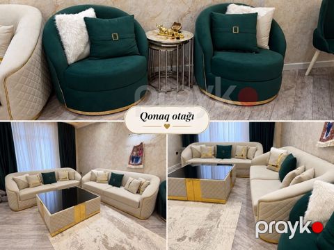Divan kreslo dəsti satılır 2500₼. Demək olar ki yenidir. İki divanı — Bakı