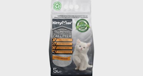 KittyMax Carbon, aktivləşdirilmiş karbonlu təbii topalaşan pişik qumu, 5 l — Мышыктар