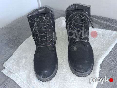 Qara kişi botları - Stil: Klassik bağcıqlı iş/trekking tərzi - Rəng — Xırdalan